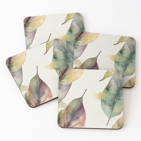 Item preview, Organic Watercolor Boho Leaf Pattern designed and sold by sana designer.