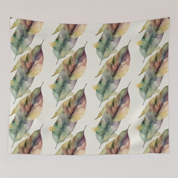 Item preview, Organic Watercolor Boho Leaf Pattern designed and sold by sana designer.