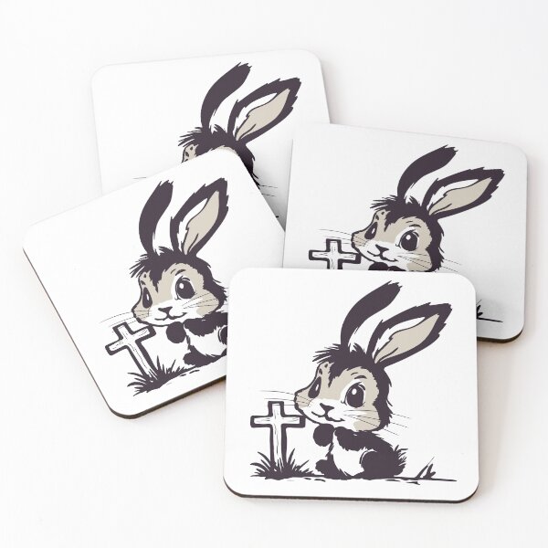 Item preview, Christian Easter Bunny with Cross designed and sold by SimoesArtistry.