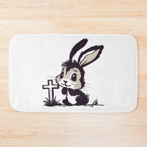 Item preview, Christian Easter Bunny with Cross designed and sold by SimoesArtistry.