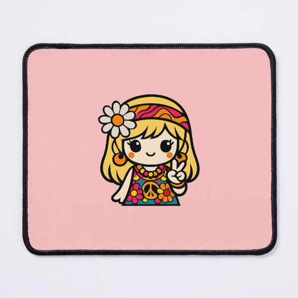 Item preview, Kawaii Hippie Girl - 1967 Summer of Love Retro Aesthetic designed and sold by Far Out Goods.