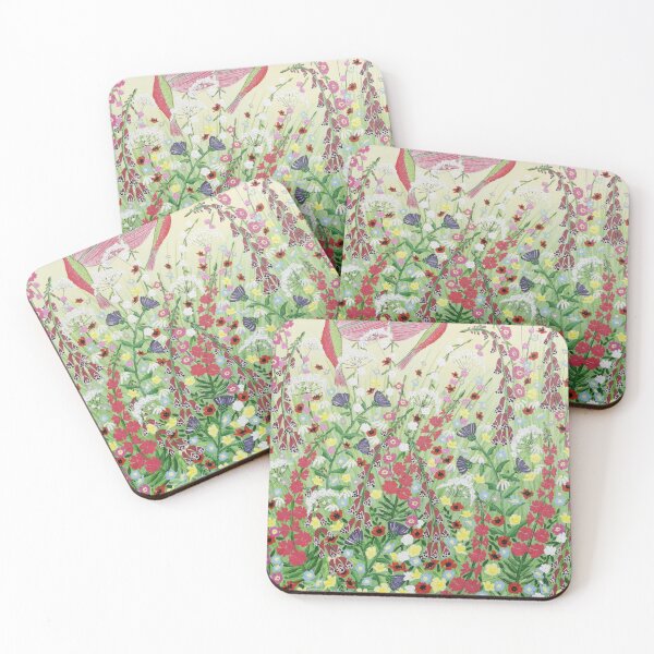 Item preview, Hummingbird Heartbeat - abstract meadow flowers splashy artwork designed and sold by ElisaTruemanArt.