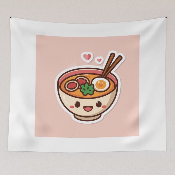 Item preview, Kawaii Happy Ramen Bowl Chibi Sticker designed and sold by soldbyelijah.