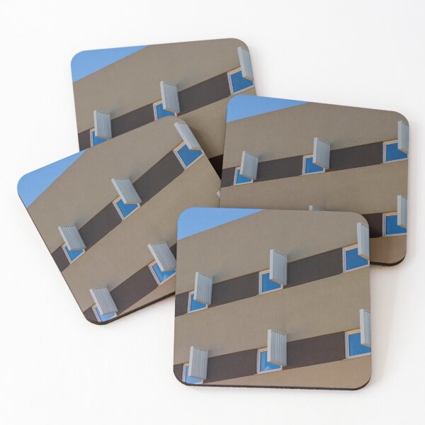 Item preview, Modern Apartment Building Facade With Shutters, Windows, And Bright Blue Sky designed and sold by Nmallia.