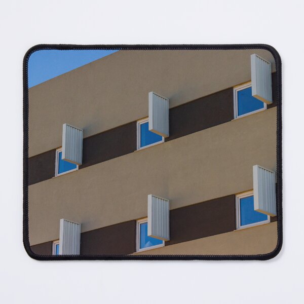 Item preview, Modern Apartment Building Facade With Shutters, Windows, And Bright Blue Sky designed and sold by Nmallia.