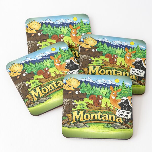 Item preview, Montana “Out of Odor” Skunk Cartoon – Funny Wildlife Scene designed and sold by purrtees.