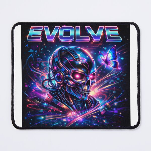 Item preview, EVOLVE Neon Cyberpunk Skull Butterfly Glitch Aesthetic Design designed and sold by AcrossAges.