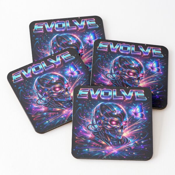 Item preview, EVOLVE Neon Cyberpunk Skull Butterfly Glitch Aesthetic Design designed and sold by AcrossAges.