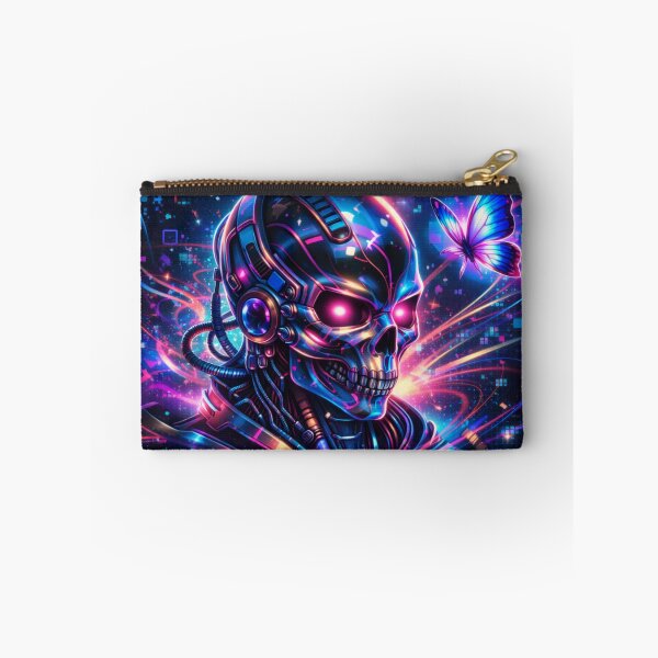 Item preview, EVOLVE Neon Cyberpunk Skull Butterfly Glitch Aesthetic Design designed and sold by AcrossAges.