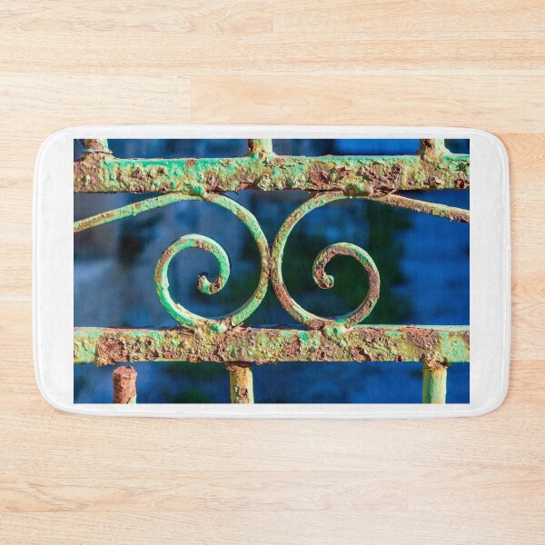 Item preview, Rusty Green Iron Railing with Decorative Spirals and Weathered Patina designed and sold by Nmallia.