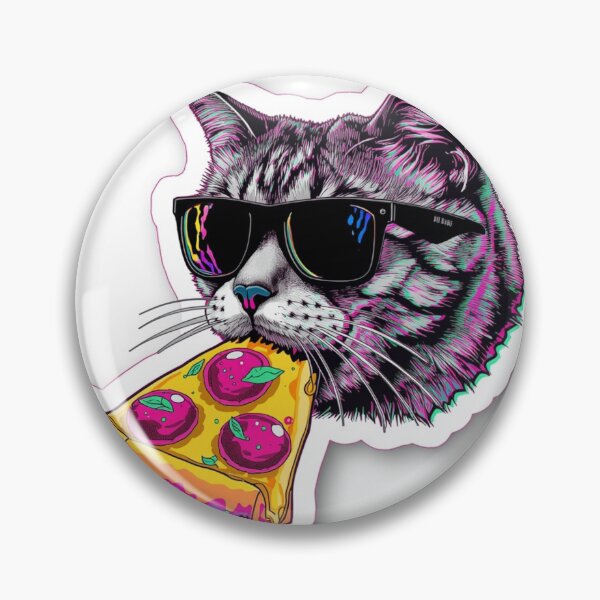 Item preview, Chaotic Space Cat Pizza Party Sticker designed and sold by soldbyelijah.