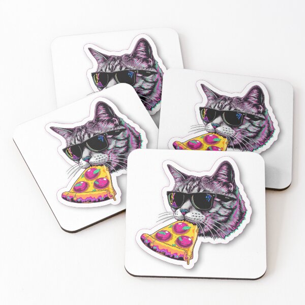 Item preview, Chaotic Space Cat Pizza Party Sticker designed and sold by soldbyelijah.