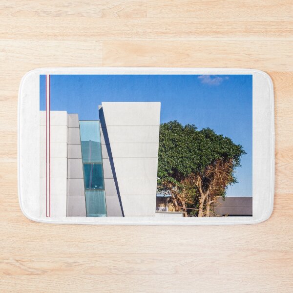 Item preview, Modern White Facade Building With Glass Windows, Blue Sky, And Lush Tree — Architectural Composition Outdoors designed and sold by Nmallia.