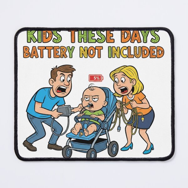 Item preview, Kids These Days Battery Not Included – Funny Parenting Shirt designed and sold by Imaginarium of Chaos falcon88 .