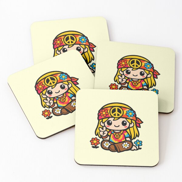 Item preview, Retro Kawaii Hippie Boy - 1967 Summer of Love Peace & Love Art designed and sold by Far Out Goods.