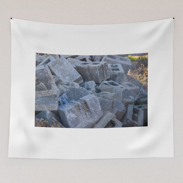 Item preview, Rugged Pile Of Concrete Blocks And Debris In Outdoor Construction Site designed and sold by Nmallia.