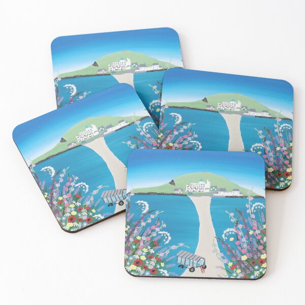 Item preview, Burgh Island Bigbury contemporary Devon Seascape artwork designed and sold by ElisaTruemanArt.