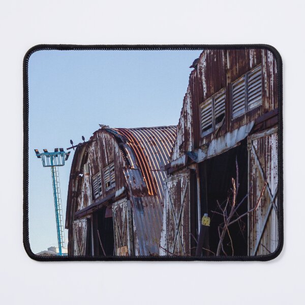 Item preview, Rusted Abandoned Barn-Industrial Shed With Weathered Metal Exterior Under Clear Blue Sky designed and sold by Nmallia.