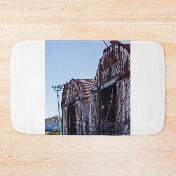 Item preview, Rusted Abandoned Barn-Industrial Shed With Weathered Metal Exterior Under Clear Blue Sky designed and sold by Nmallia.