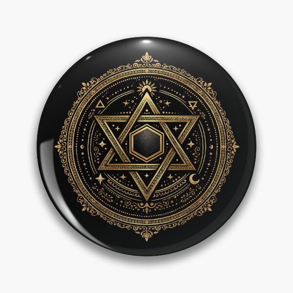Item preview, Delicate hexagram in a double circle, seal style designed and sold by chrisbe-.