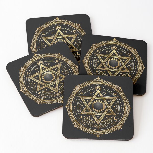 Item preview, Delicate hexagram in a double circle, seal style designed and sold by chrisbe-.