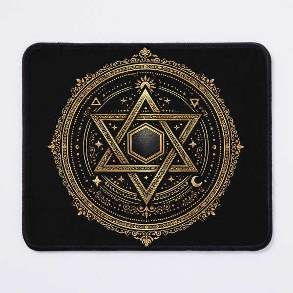 Item preview, Delicate hexagram in a double circle, seal style designed and sold by chrisbe-.