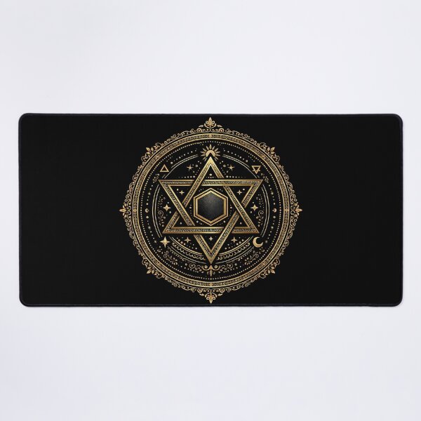 Item preview, Delicate hexagram in a double circle, seal style designed and sold by chrisbe-.