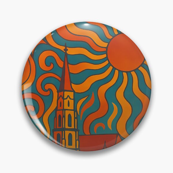 Item preview, Trippy Psychedelic Poster of Cluj-Napoca | Neon Transylvanian Vibes | Surreal Romanian Cityscape Art designed and sold by PaintedPixels01.