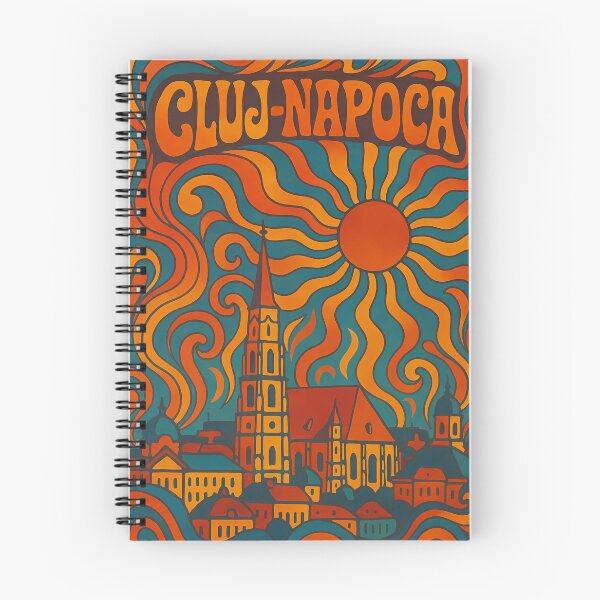 Item preview, Trippy Psychedelic Poster of Cluj-Napoca | Neon Transylvanian Vibes | Surreal Romanian Cityscape Art designed and sold by PaintedPixels01.