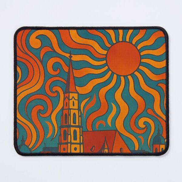 Item preview, Trippy Psychedelic Poster of Cluj-Napoca | Neon Transylvanian Vibes | Surreal Romanian Cityscape Art designed and sold by PaintedPixels01.