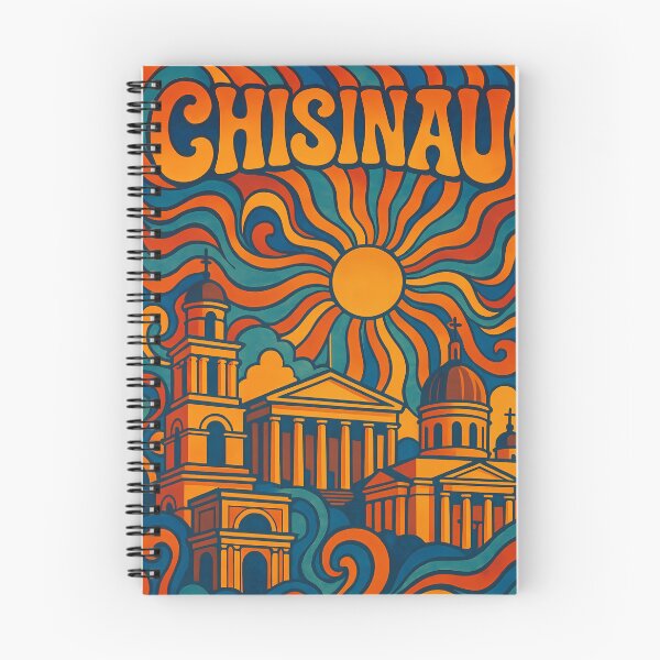 Item preview, Trippy Psychedelic Poster of Chișinău | Neon Eastern European Dreams | Surreal Moldovan Cityscape Art designed and sold by PaintedPixels01.