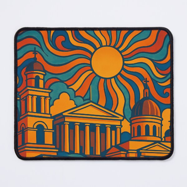 Item preview, Trippy Psychedelic Poster of Chișinău | Neon Eastern European Dreams | Surreal Moldovan Cityscape Art designed and sold by PaintedPixels01.