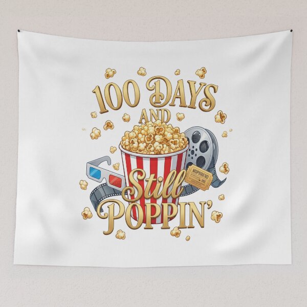 Item preview, 100 Days And Still Poppin Retro Script Teacher 100th Day School 3D Glasses Film Reel Shirt designed and sold by JaaCreativeShop.