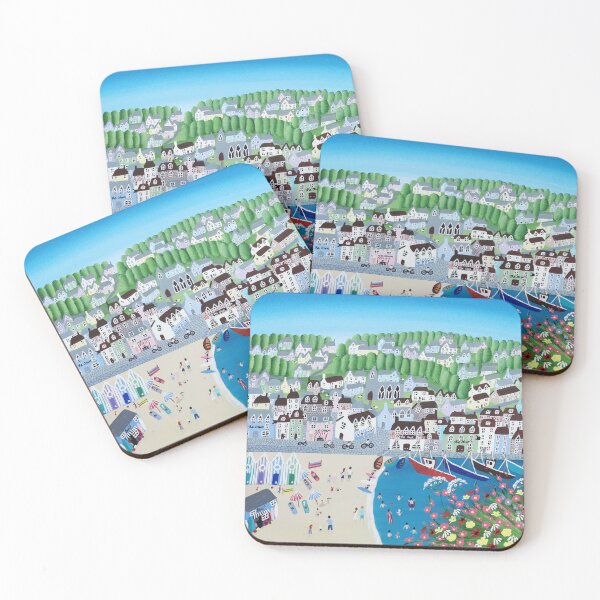 Item preview, Our Happy Place contemporary summer beach artwork designed and sold by ElisaTruemanArt.