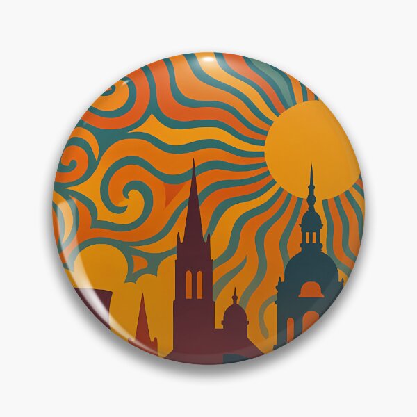 Item preview, Trippy Psychedelic Poster of Charleroi | Neon Industrial Dreams | Surreal Belgian Cityscape Art designed and sold by PaintedPixels01.