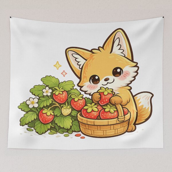 Item preview, Fox Picking Strawberries designed and sold by Eiraoff.