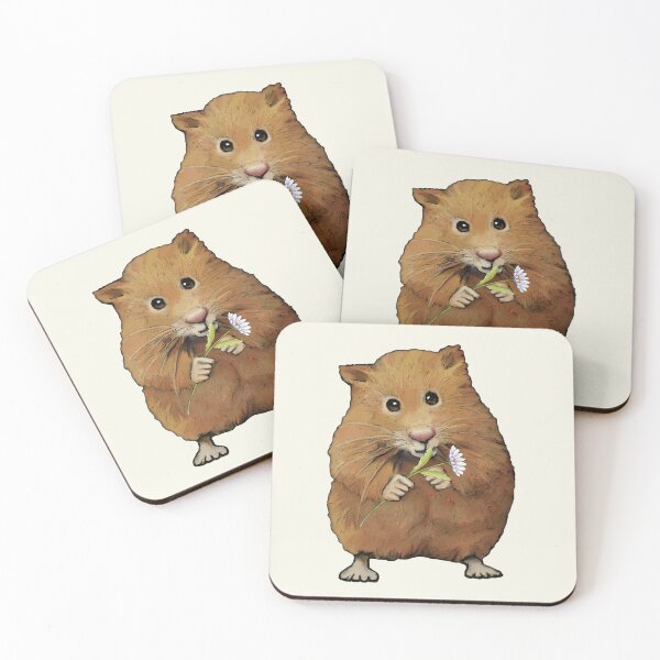 Item preview, Cute Hamster with Daisy Flower designed and sold by JoyfulWhimsy.