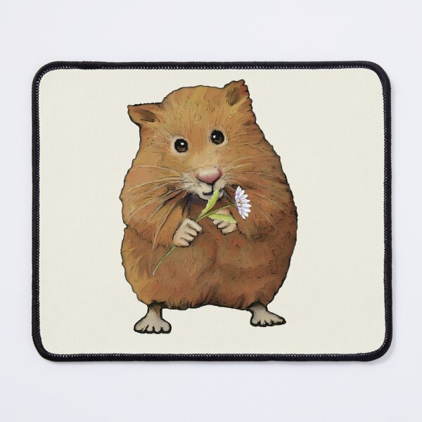 Item preview, Cute Hamster with Daisy Flower designed and sold by JoyfulWhimsy.