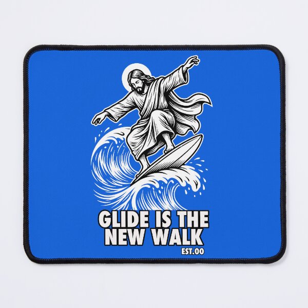 Item preview, Surfing Jesus - Glide New Walk - Surf Meme - Blue designed and sold by WAMTEES.