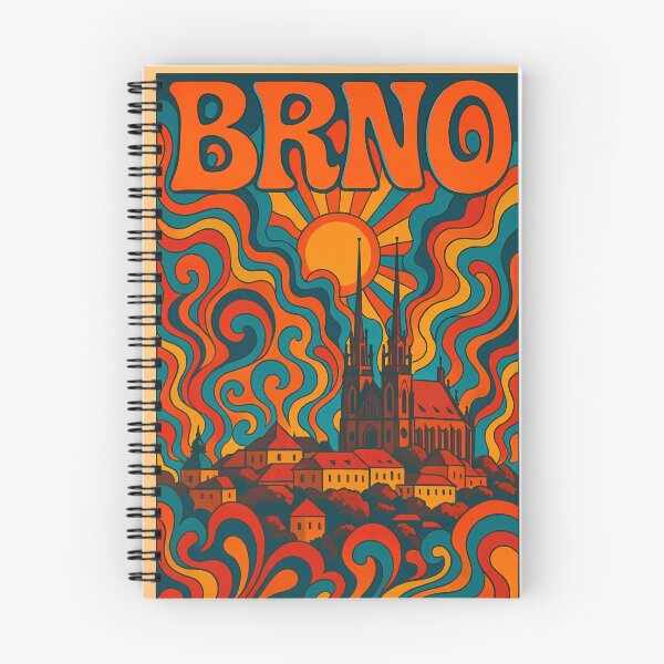 Item preview, Trippy Psychedelic Poster of Brno | Neon Moravian Dreams | Surreal Czech Cityscape Art designed and sold by PaintedPixels01.
