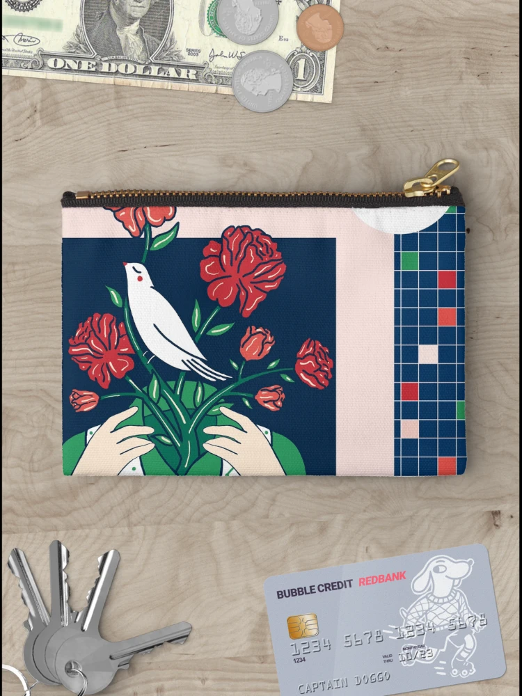 Thumbnail 3 of 4, Zipper Pouch, Bird & Girl designed and sold by Roshi-R.