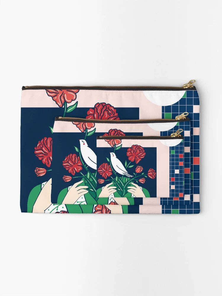 Thumbnail 2 of 4, Zipper Pouch, Bird & Girl designed and sold by Roshi-R.