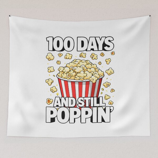 Item preview, 100 Days And Still Poppin Bold Black Outline 100th Day Of School Popcorn Teacher Shirt designed and sold by JaaCreativeShop.