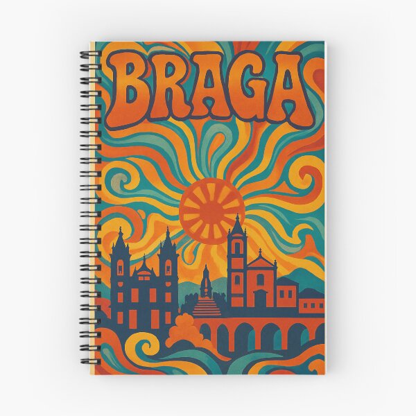Item preview, Trippy Psychedelic Poster of Braga | Neon Portuguese Vibes | Surreal Northern Portugal Cityscape Art designed and sold by PaintedPixels01.