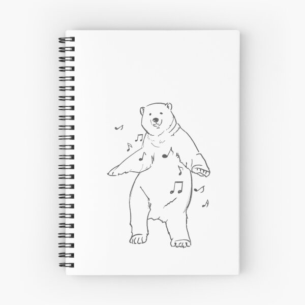 Item preview, Happy Dancing Bear Sketch with Music Notes designed and sold by AKI | Art Kode of Imagination.
