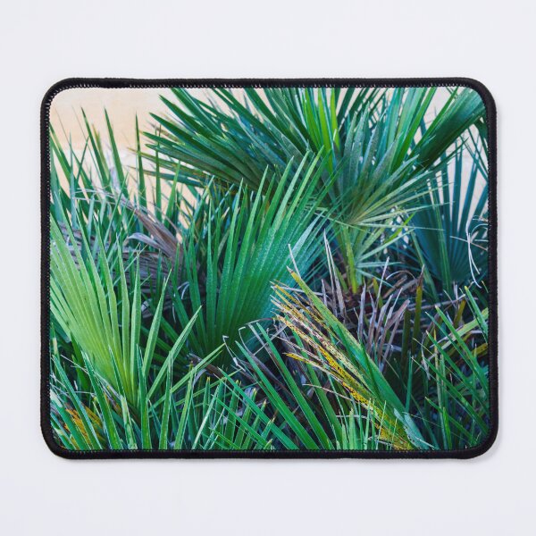 Item preview, Lush Palm Leaves Dense Foliage Against Weathered Stone Wall In Sunny Outdoor Setting designed and sold by Nmallia.