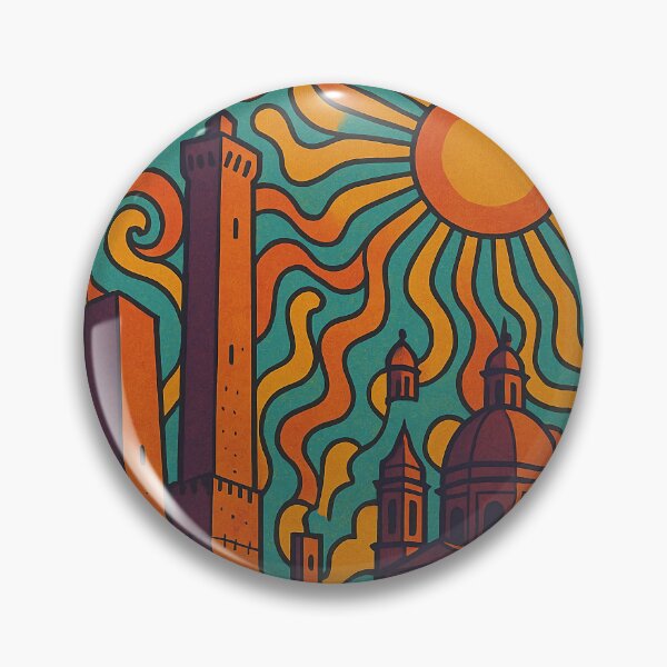 Item preview, Trippy Psychedelic Poster of Bologna | Neon Italian Vibes | Surreal Emilia-Romagna Cityscape Art designed and sold by PaintedPixels01.