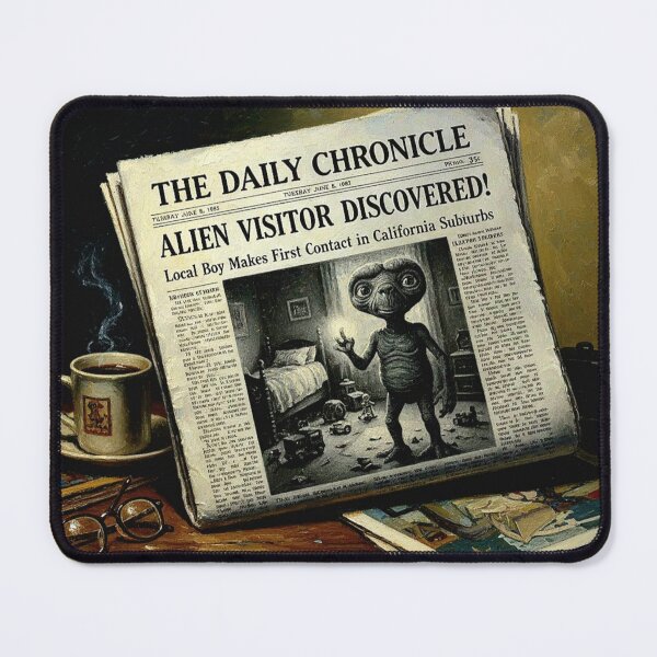 Item preview, Extraordinary News: Vintage Alien Discovery Art designed and sold by Art's Diner.