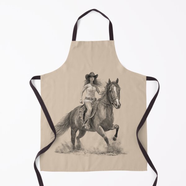 Item preview, Cowgirl Riding Horse pencil drawing 3 designed and sold by kolonjArt.