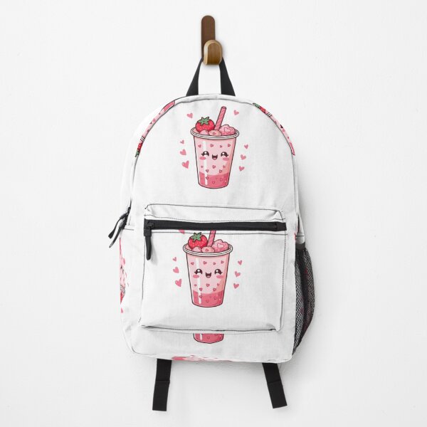 Item preview, Cute Kawaii Strawberry Milkshake – Adorable Pink Drink with Hearts designed and sold by Brain shot.